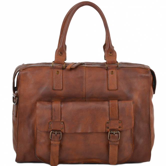 ashwood leather Vintage Weekend Leather Holdall Rust : 7997