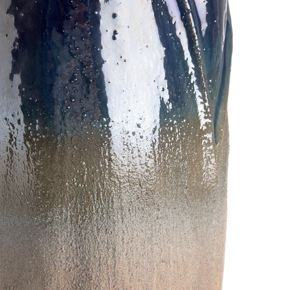 Ashwood Leather BLUE AND BLACK FLAME VASE XL