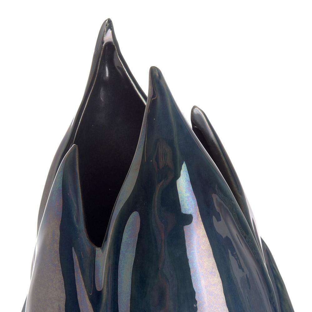 Ashwood Leather BLUE AND BLACK FLAME VASE XXL