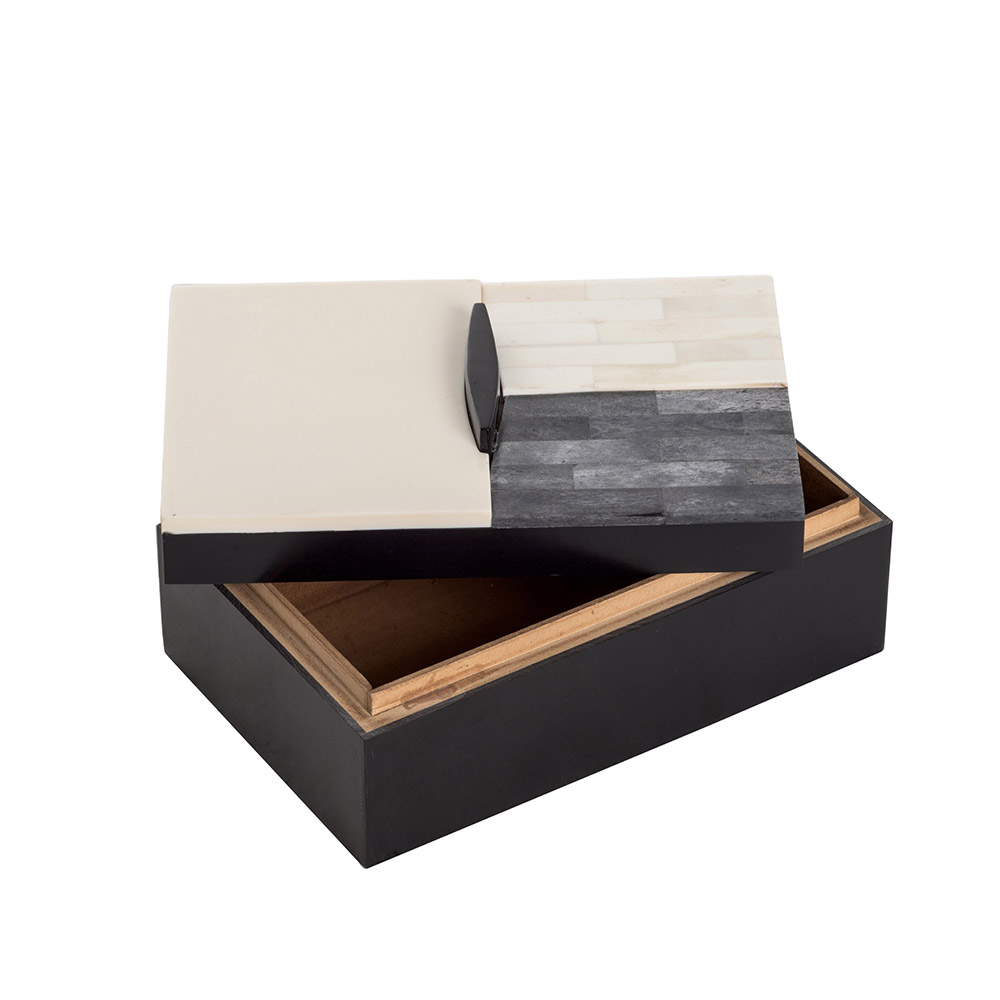 Ashwood Leather BOX BLACK AND CREAM