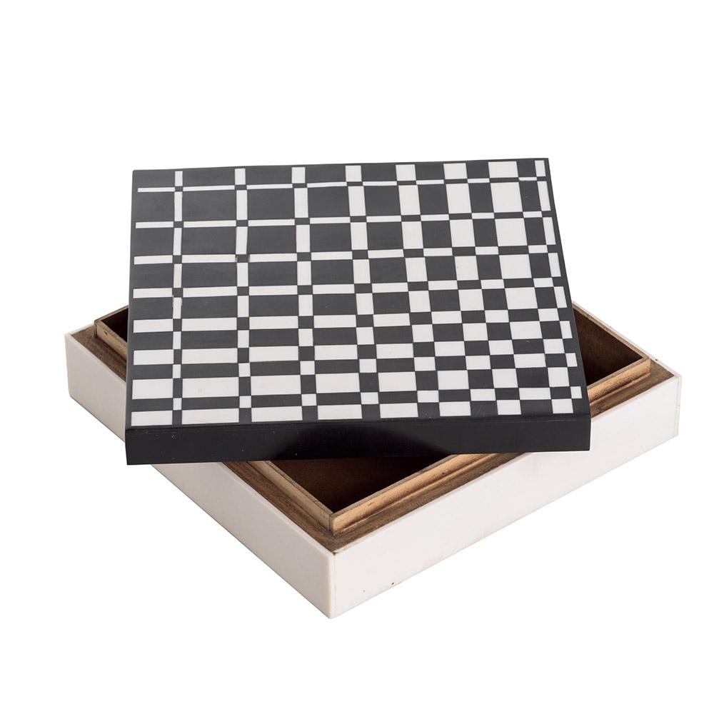 Ashwood Leather BOX BLACK AND WHITE CUBE LS