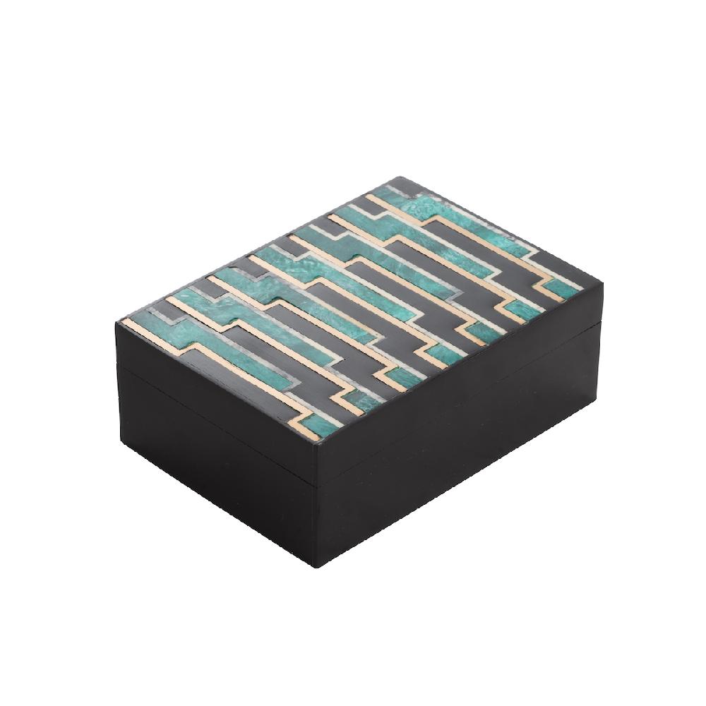 ashwood leather BOX RESIN MARBLE GREEN IVORY SS