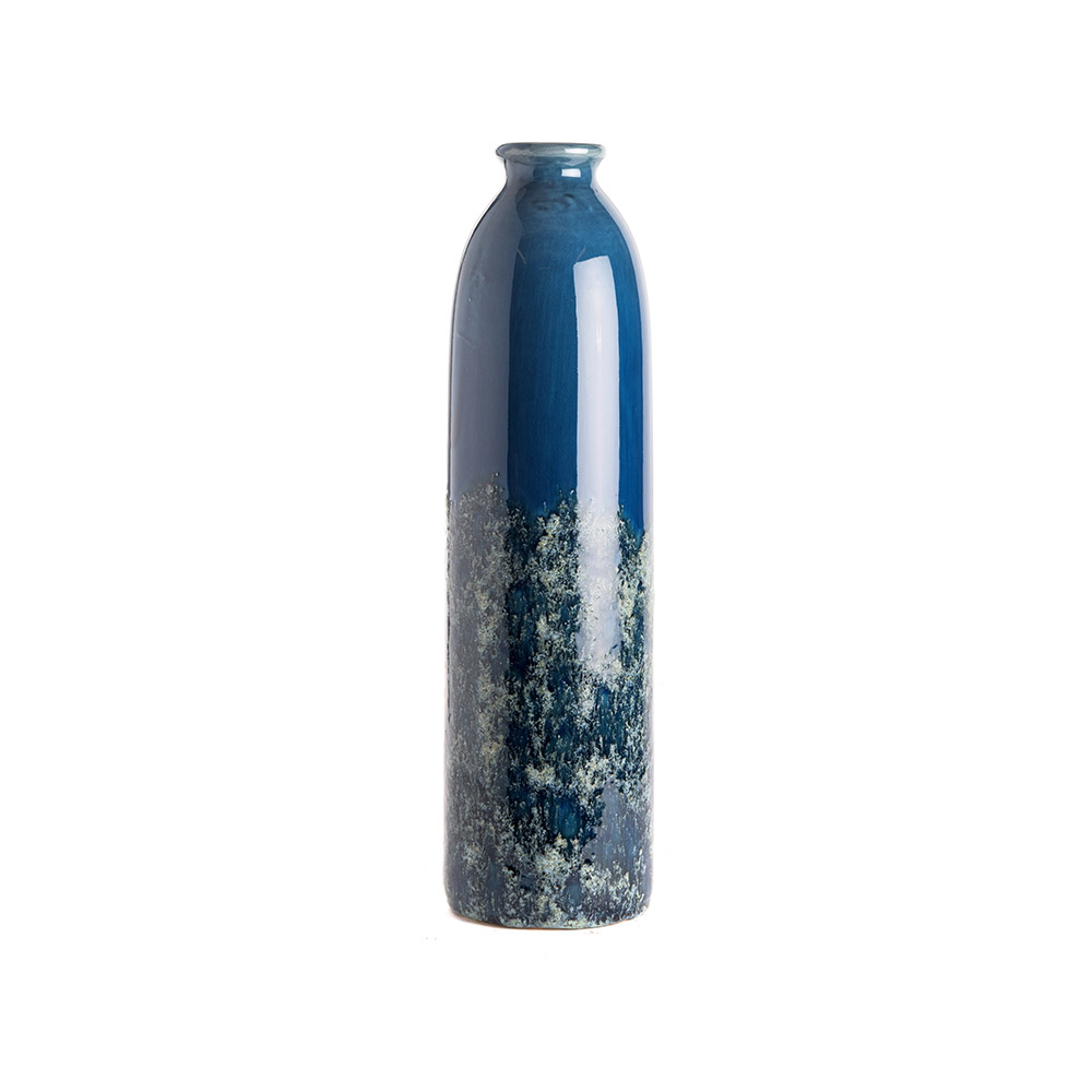 ashwood leather COLUMN BLUE CERAMIC VASE L