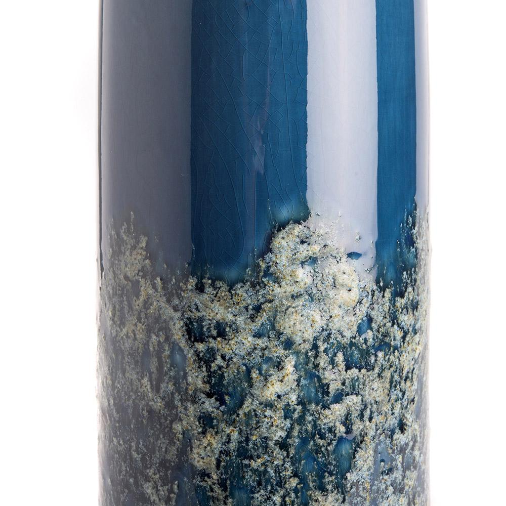 Ashwood Leather COLUMN BLUE CERAMIC VASE M