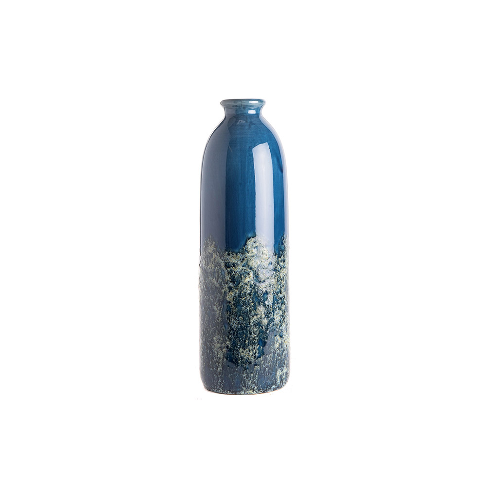 ashwood leather COLUMN BLUE CERAMIC VASE M