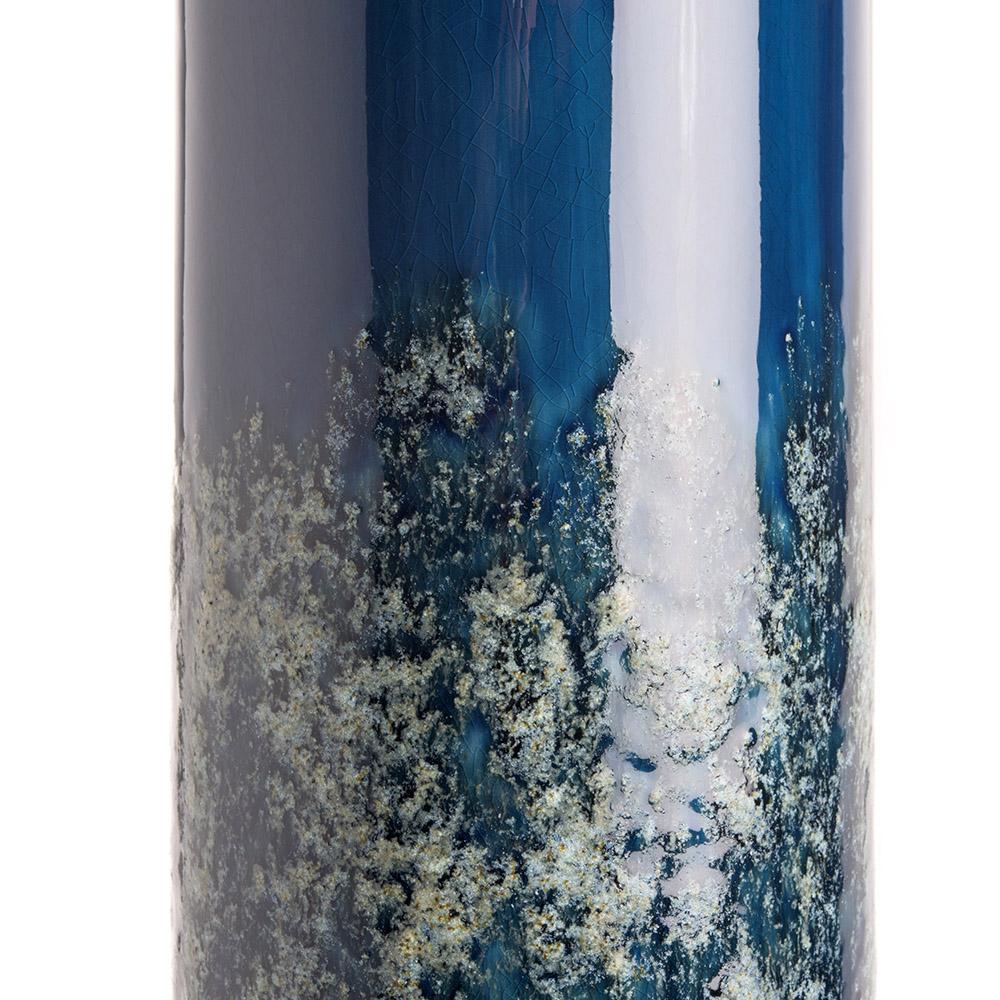 Ashwood Leather COLUMN BLUE CERAMIC VASE XL