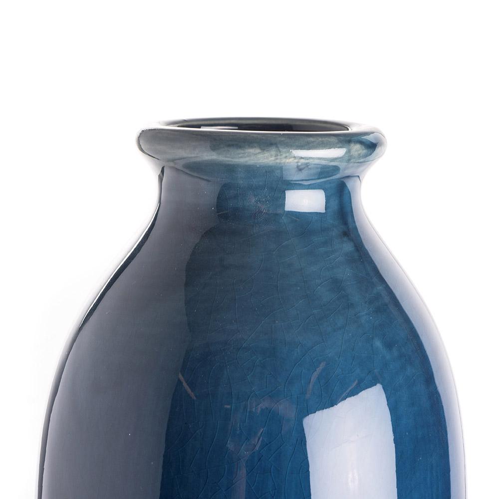 Ashwood Leather COLUMN BLUE CERAMIC VASE XL