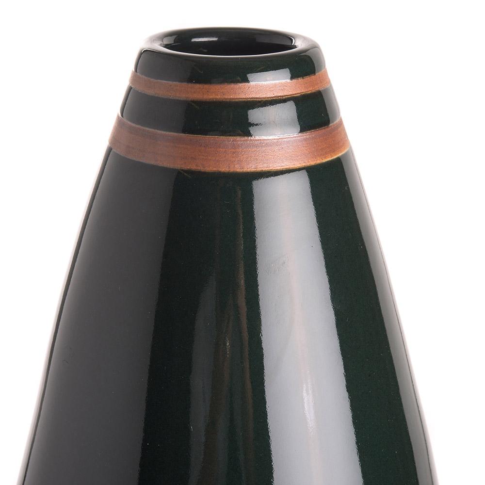 Ashwood Leather DOME VASE BLACK CIRCLE L