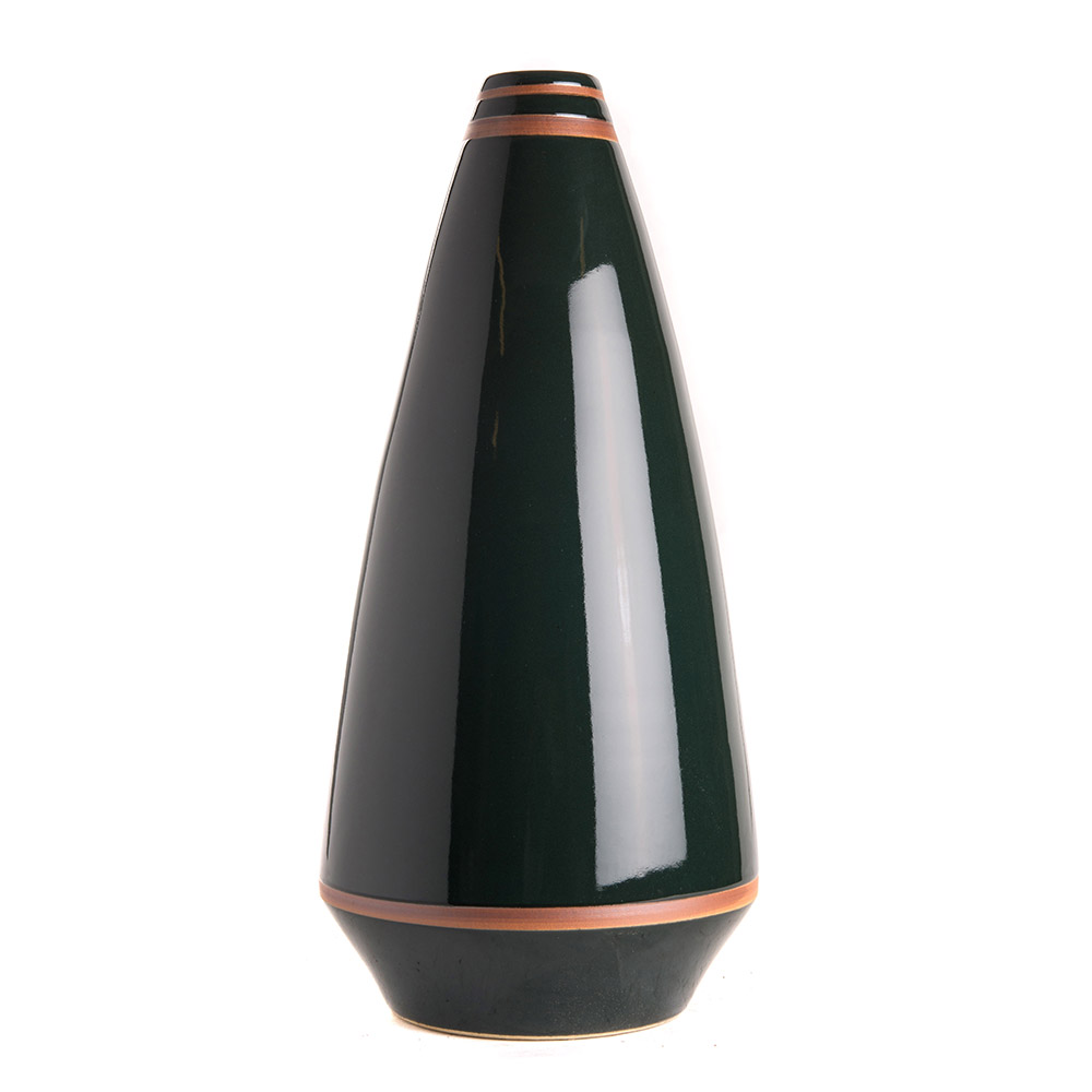 ashwood leather DOME VASE BLACK CIRCLE L