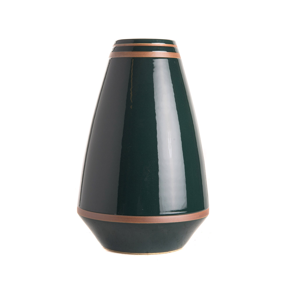 ashwood leather DOME VASE BLACK CIRCLE M