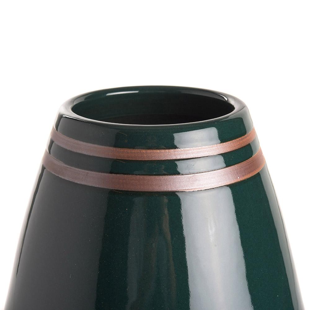 Ashwood Leather DOME VASE BLACK CIRCLE S