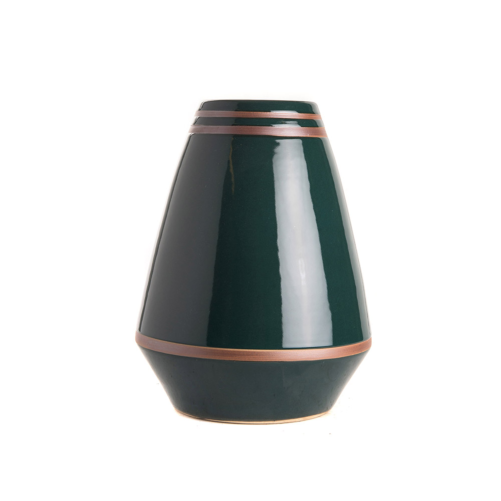 ashwood leather DOME VASE BLACK CIRCLE S