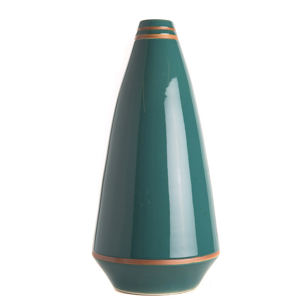 ashwood leather DOME VASE GREEN CIRCLE L