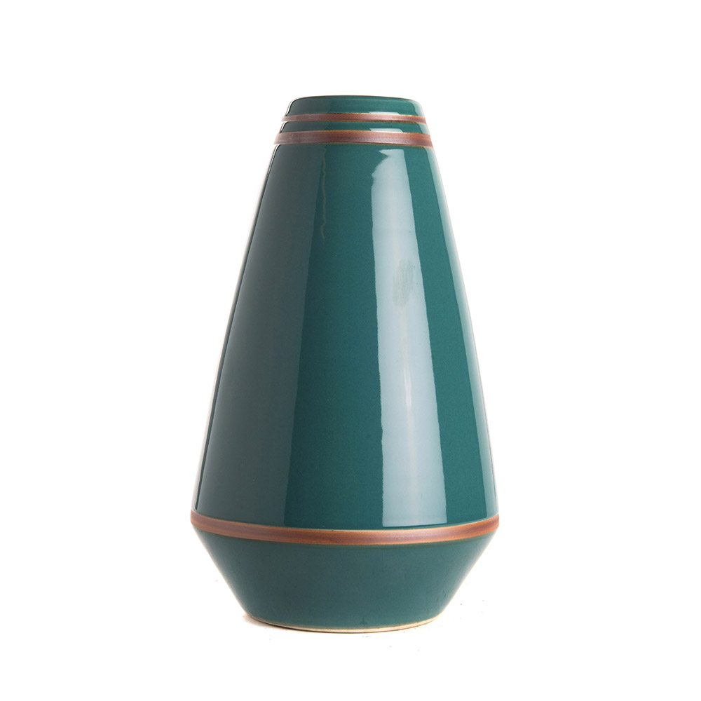 ashwood leather DOME VASE GREEN CIRCLE M