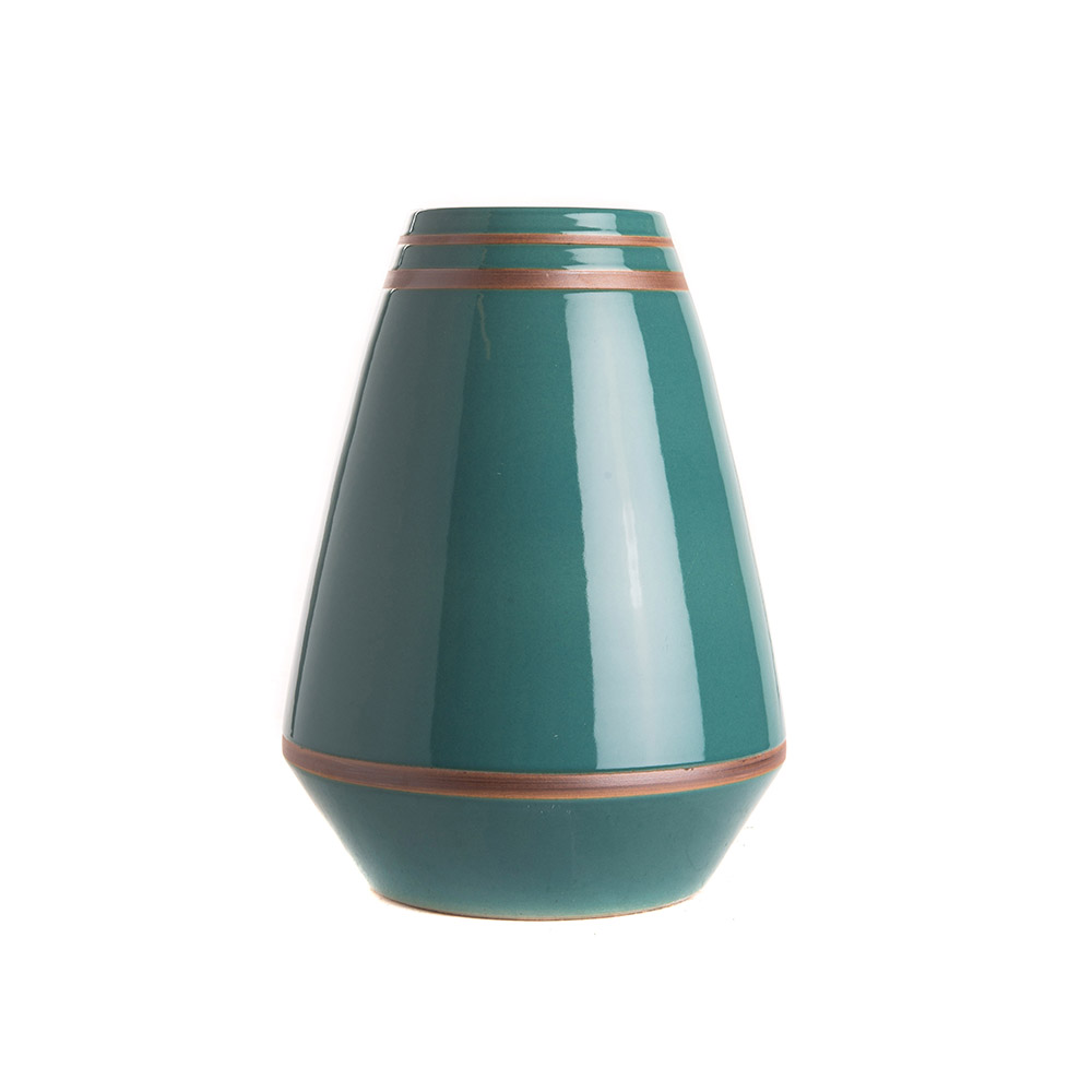 ashwood leather DOME VASE GREEN CIRCLE S