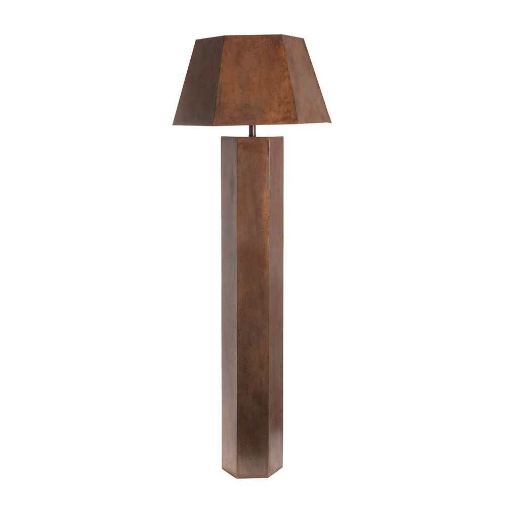 ashwood leather FLOOR LAMP BROWN E27