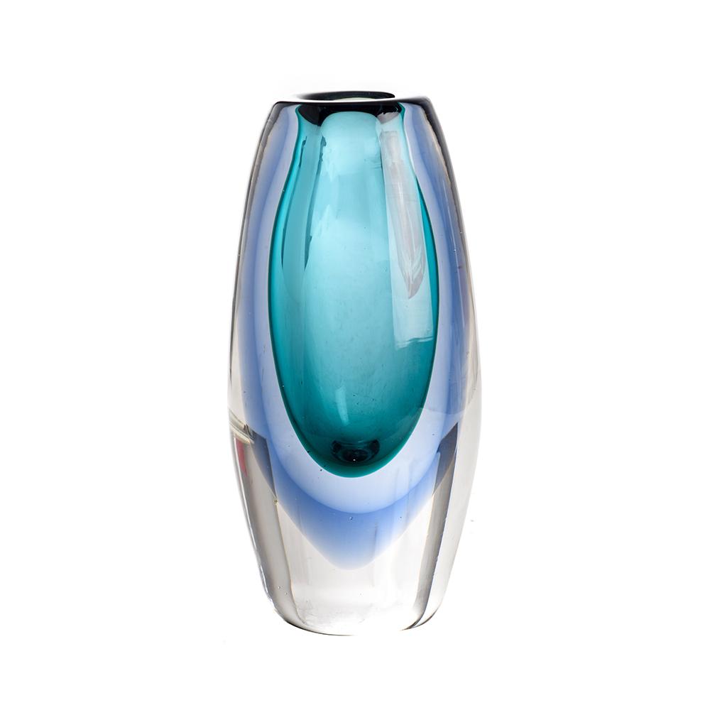 ashwood leather GLASS VASE NIOBE TURQUOISE