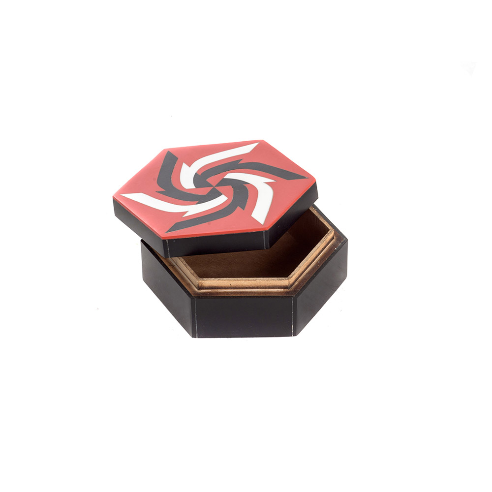 Ashwood Leather HEXAGONAL BOX RED SPIRALE