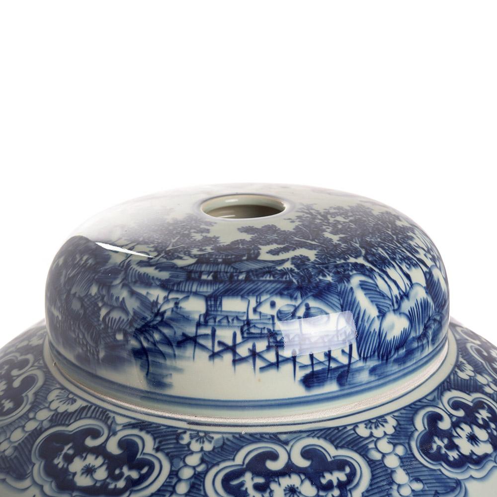 Ashwood Leather HEXAGONAL POT BLUE WHITE