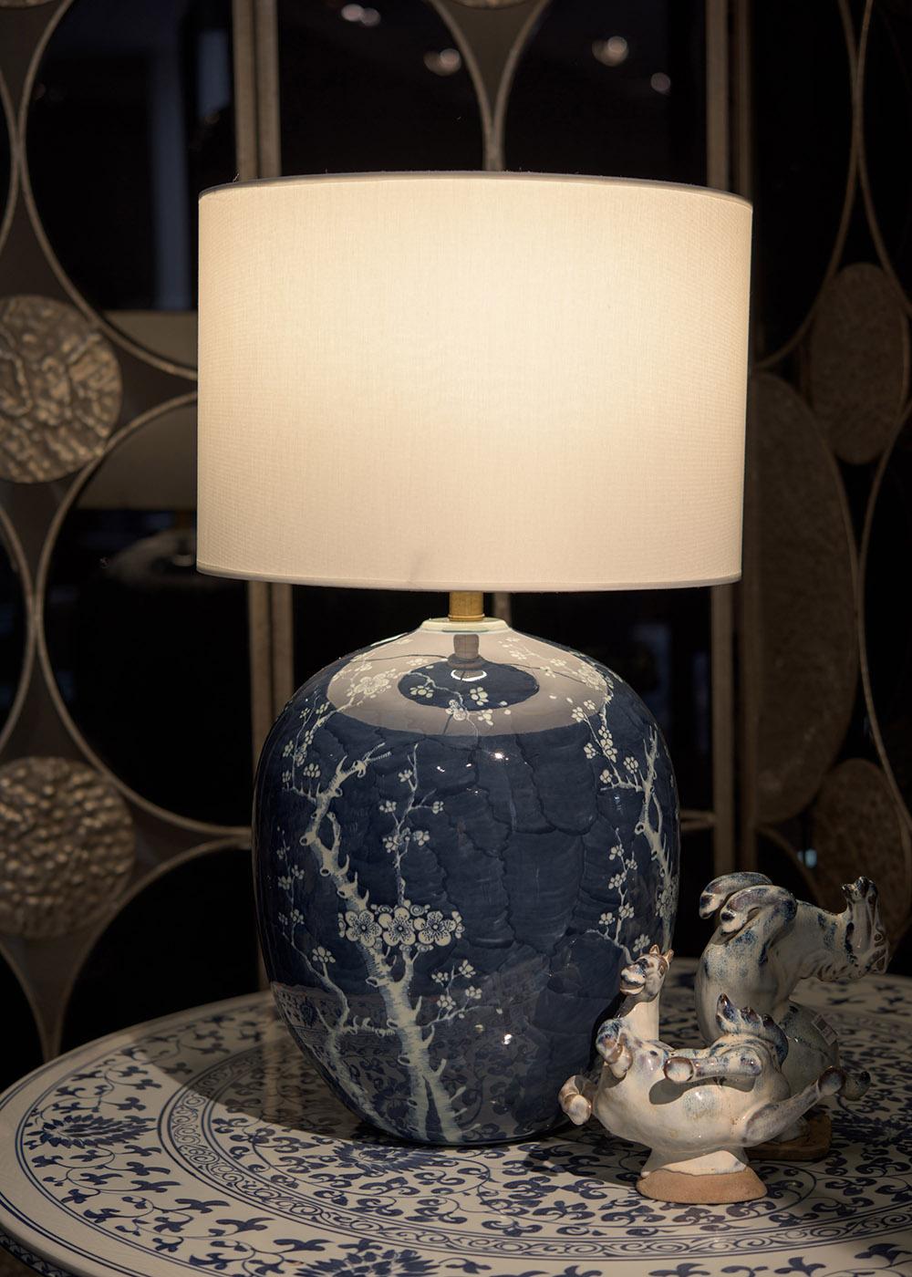 Ashwood Leather LAMP CHERRY TREE BLUE-E27