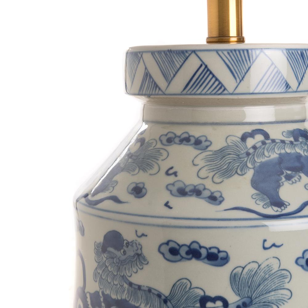 Ashwood Leather LAMP VASE BLUE WHITE FD-E27