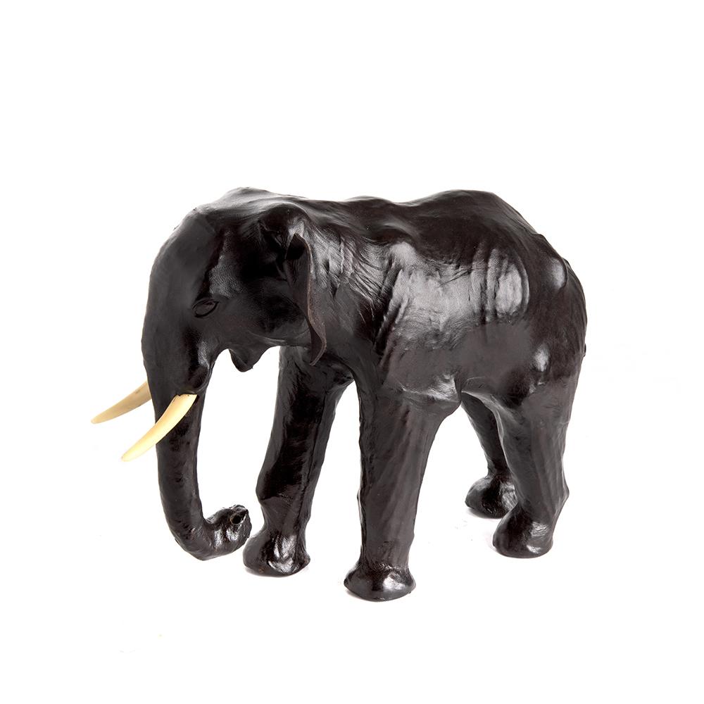 ashwood leather LEATHER ELEPHANT SCULPTURE-B