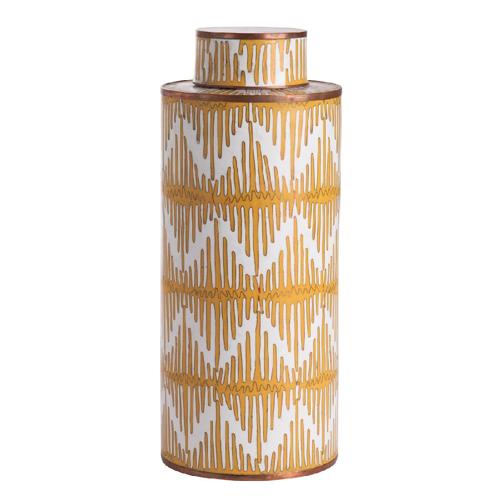 ashwood leather LONG JAR ENAMELED SERENE YELLOW