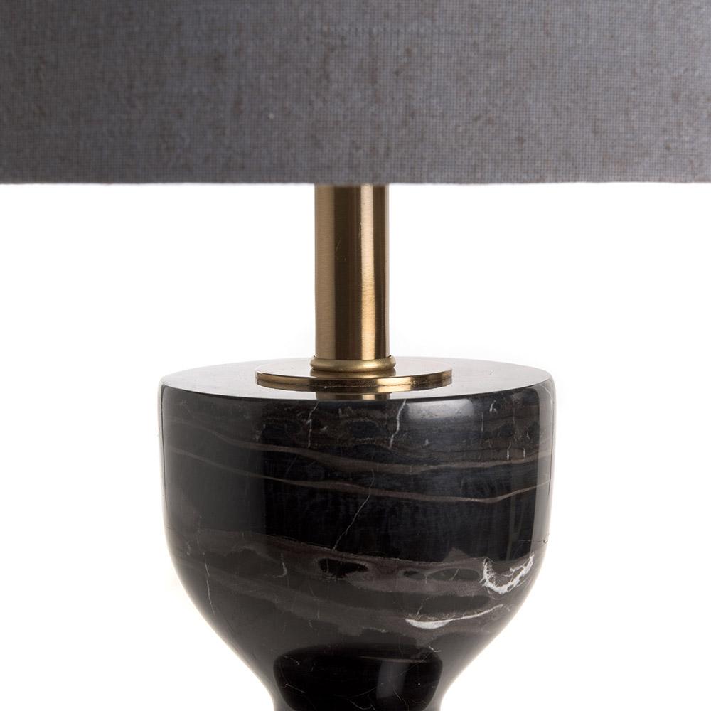Ashwood Leather MARBLE TABLE LAMP & SHADE BLACK-E27