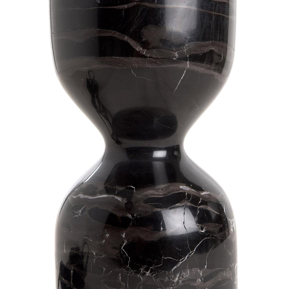 Ashwood Leather MARBLE TABLE LAMP & SHADE BLACK-E27