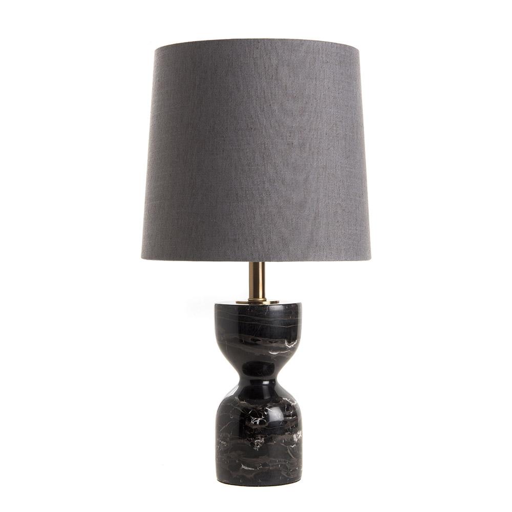 ashwood leather MARBLE TABLE LAMP & SHADE BLACK-E27