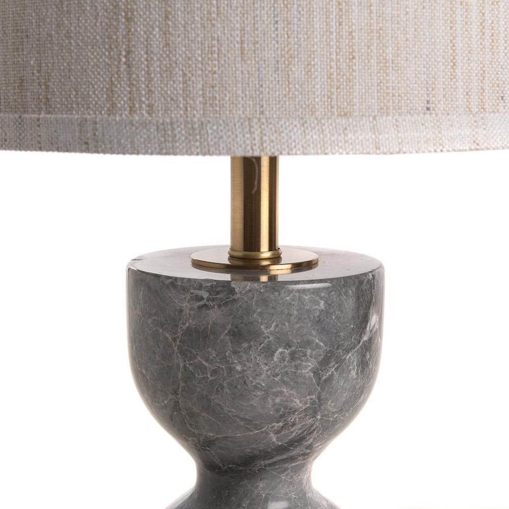 Ashwood Leather MARBLE TABLE LAMP & SHADE GREY-E27