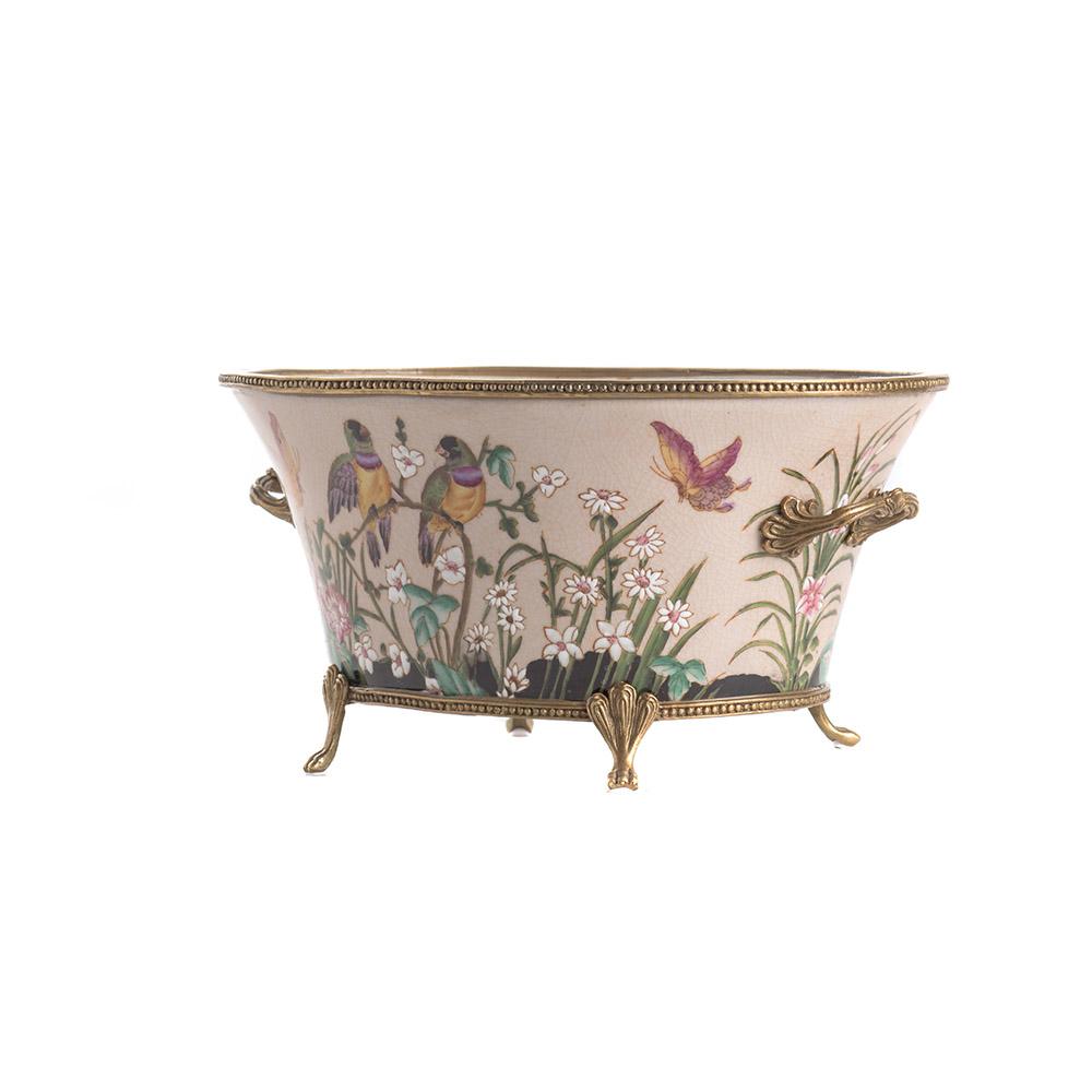 Ashwood Leather OVAL PLANTER POT GOULDIAN FINCH