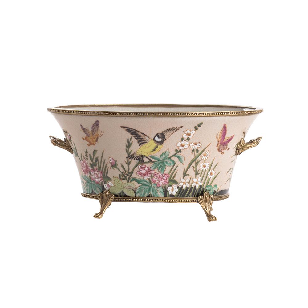 Ashwood Leather OVAL PLANTER POT GOULDIAN FINCH