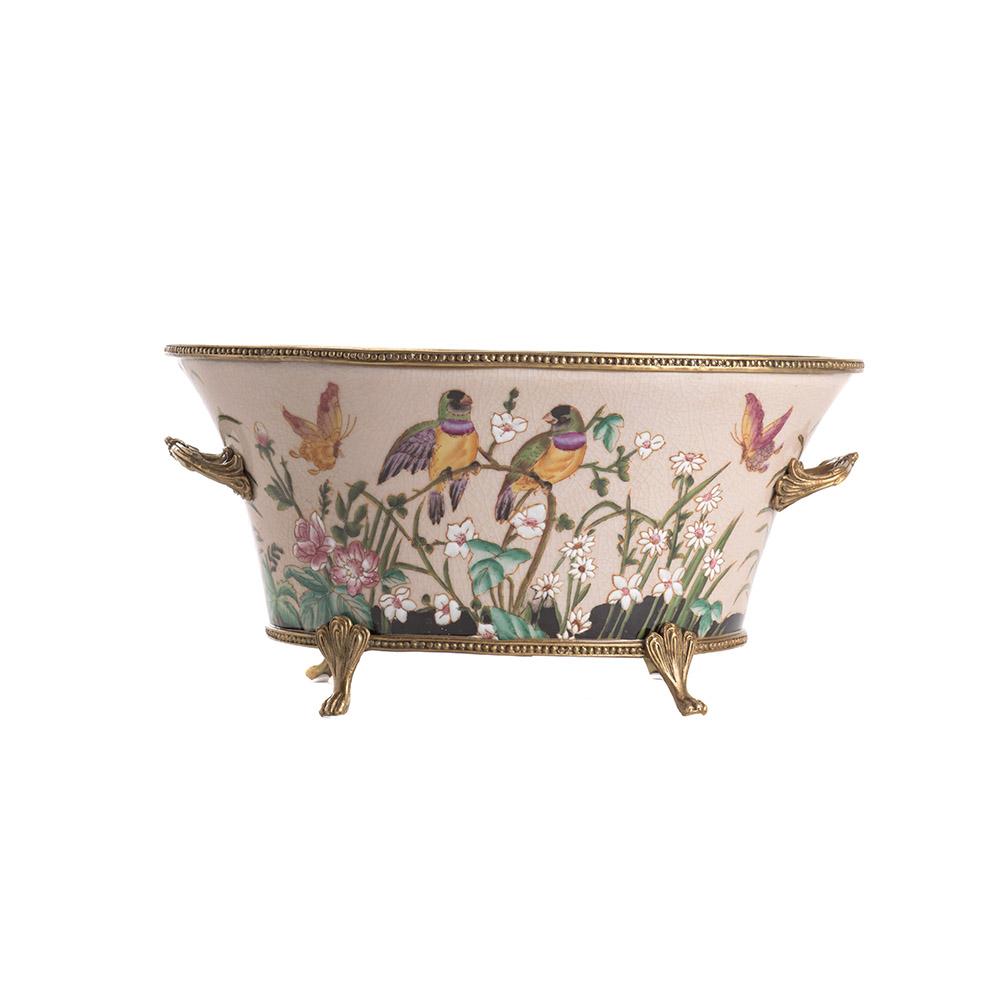 ashwood leather OVAL PLANTER POT GOULDIAN FINCH