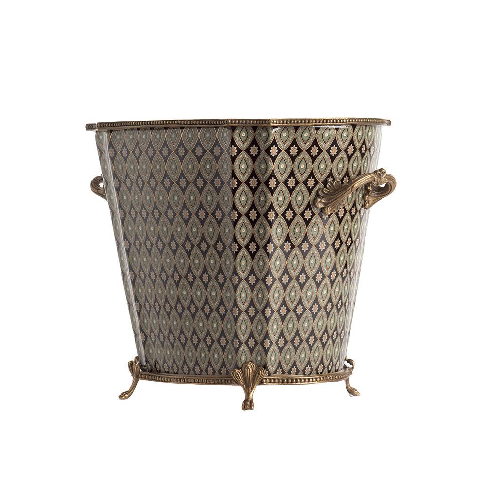 Ashwood Leather PLANTER POT TALL LS BLACK KASHMIR