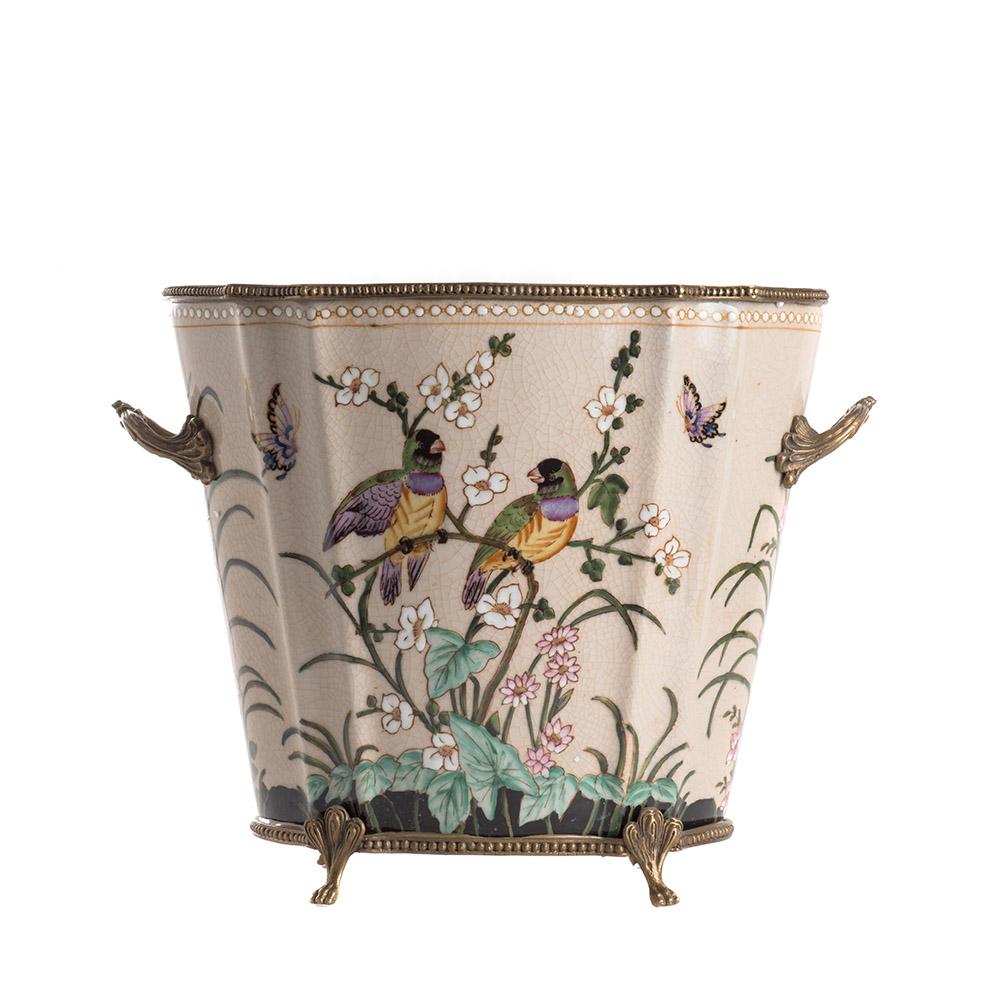 ashwood leather PLANTER POT TALL LS GOULDIAN FINCH