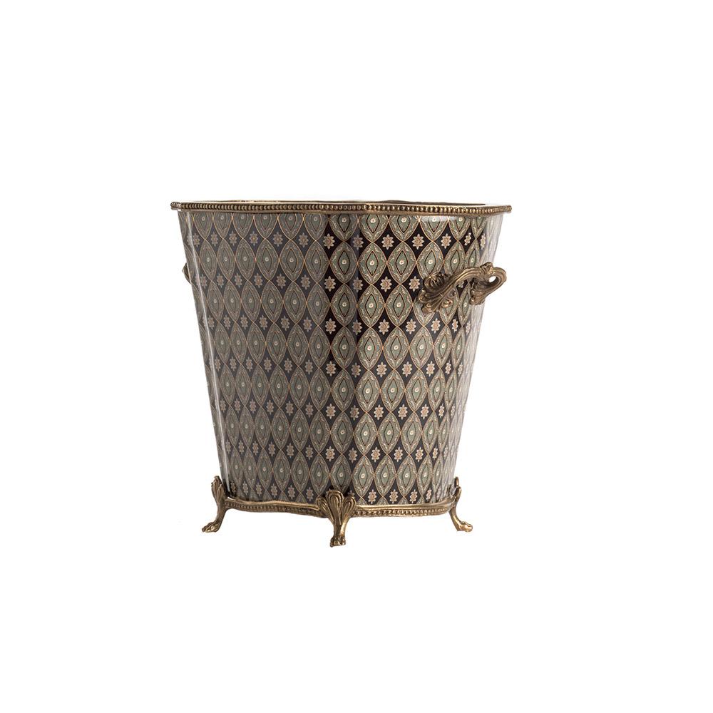 Ashwood Leather PLANTER POT TALL MS BLACK KASHMIR