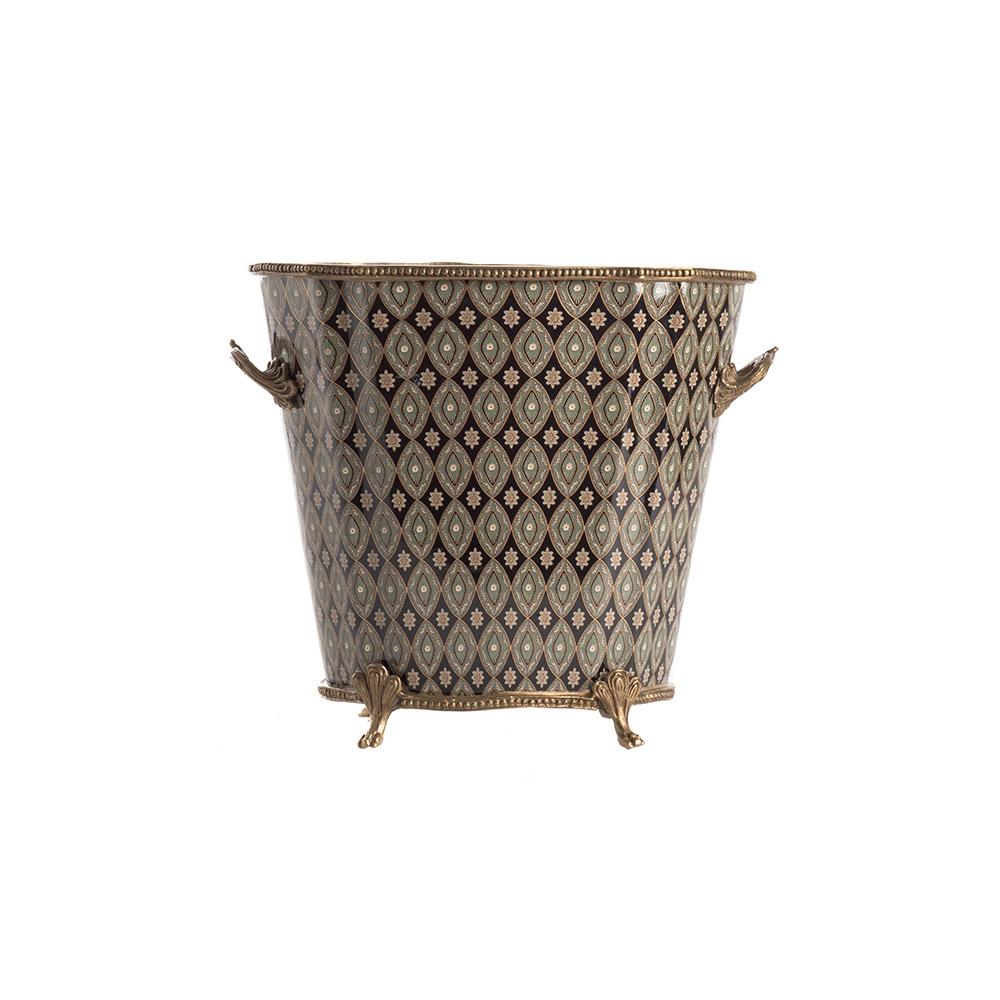 ashwood leather PLANTER POT TALL MS BLACK KASHMIR