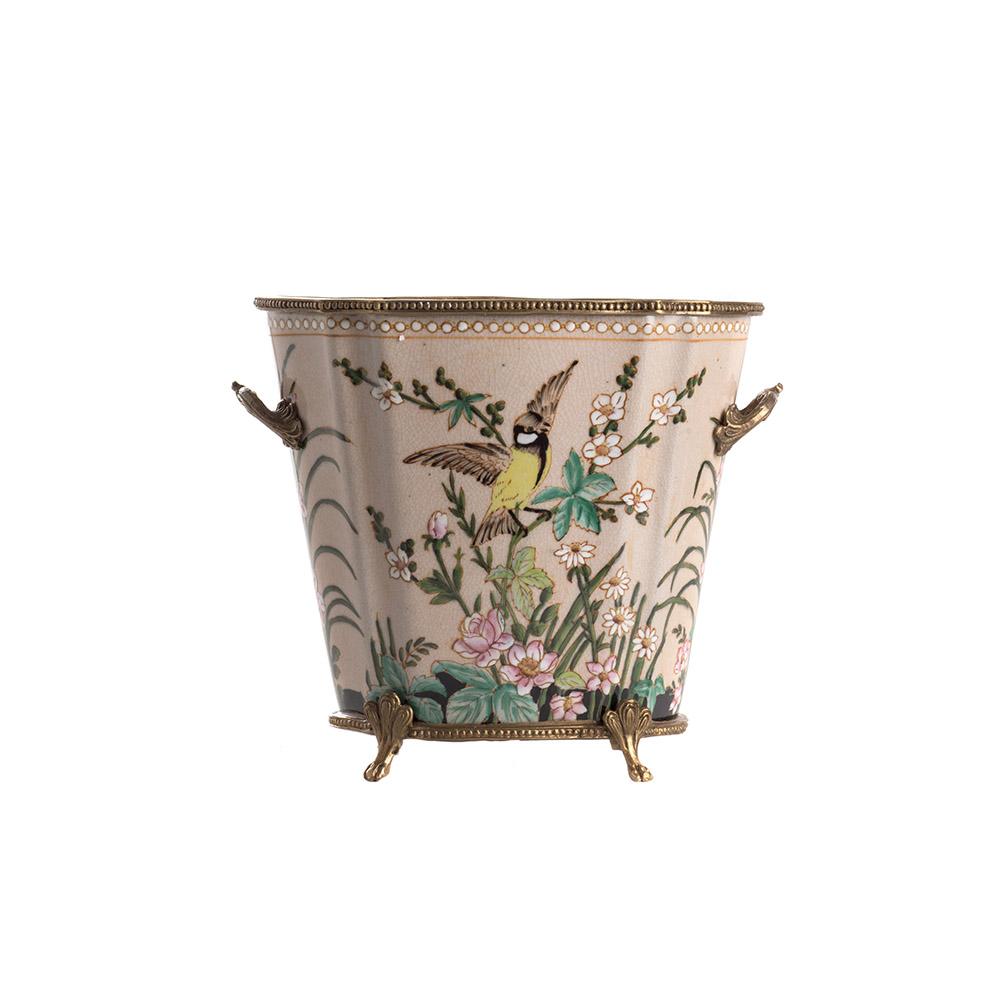 Ashwood Leather PLANTER POT TALL MS GOULDIAN FINCH