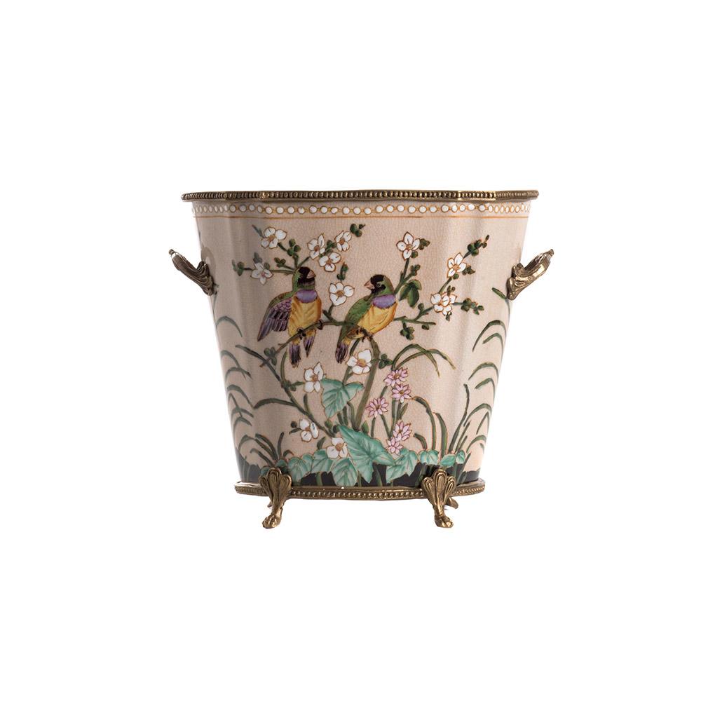 ashwood leather PLANTER POT TALL MS GOULDIAN FINCH