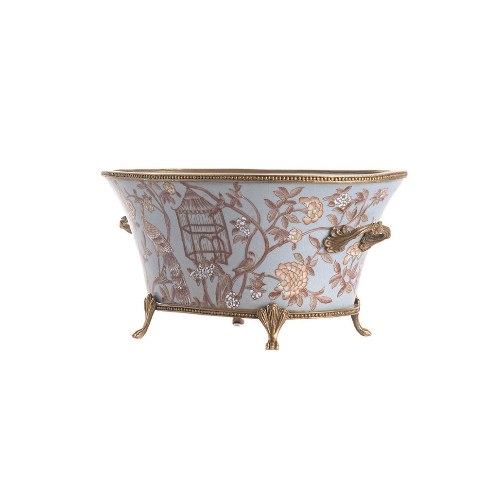 Ashwood Leather ROUND VASE GREEN ACID