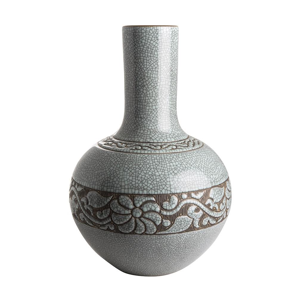 ashwood leather STRAIGHT NECK VASE FLORAL