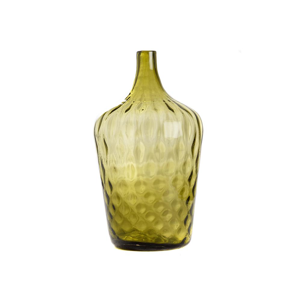 ashwood leather STRAIGHT NECK VASE MS ACID GREEN