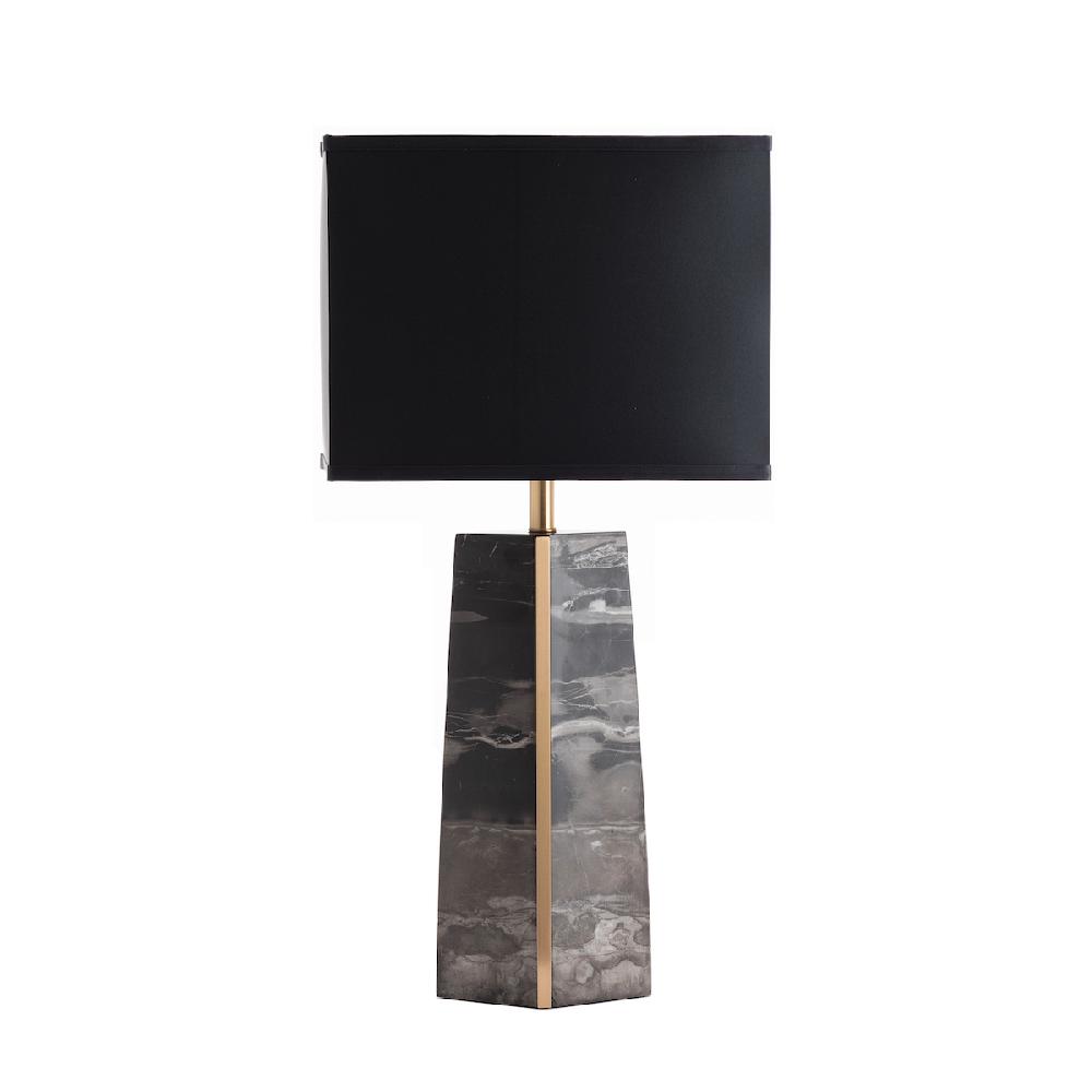ashwood leather TABLE LAMP & SHADE BLACK GOLD-E27
