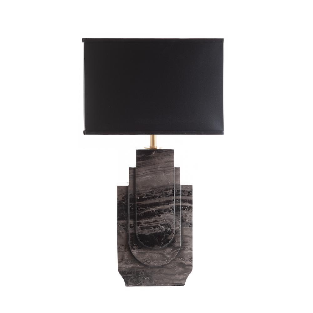ashwood leather TABLE LAMP & SHADE BLACK GOLD-E27