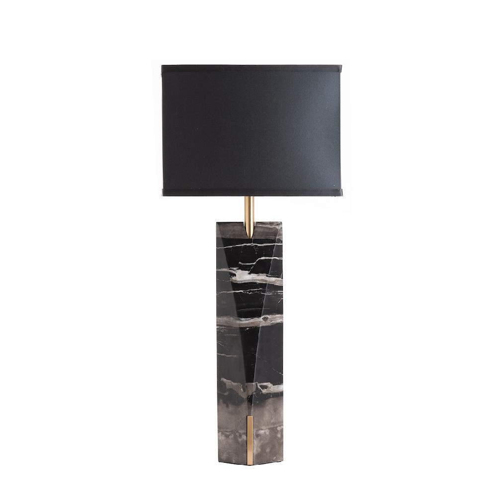 ashwood leather TABLE LAMP & SHADE BLACK GOLD-E27