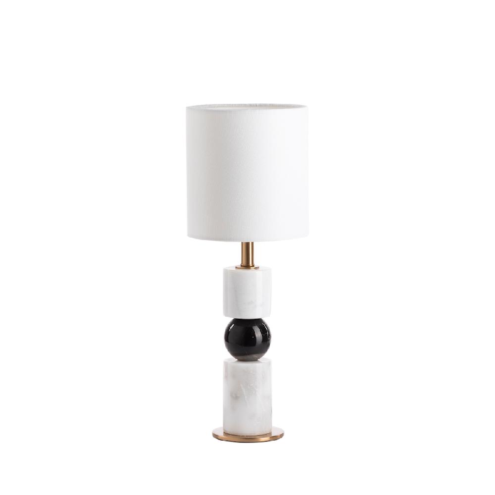 ashwood leather TABLE LAMP & SHADE WHITE/BLACK-E27