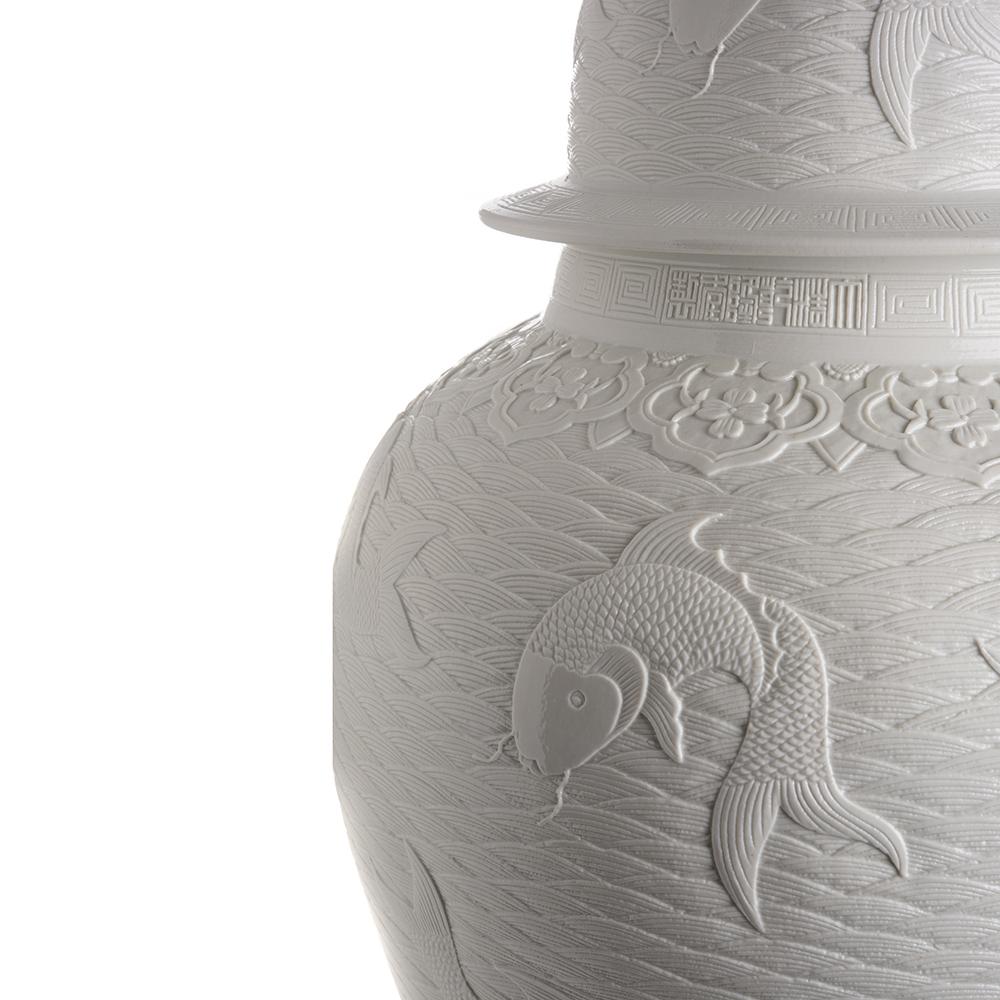 Ashwood Leather TEMPLE JAR WHITE FISHES