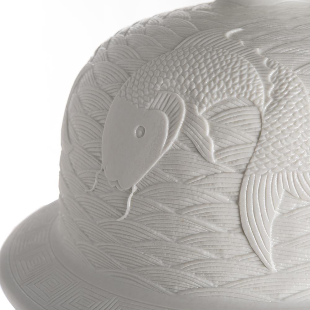 Ashwood Leather TEMPLE JAR WHITE FISHES