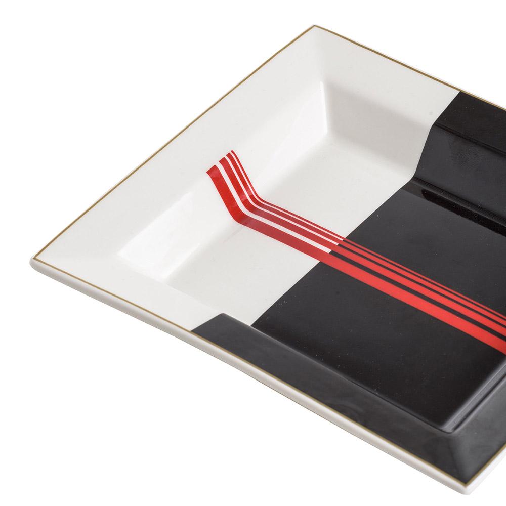 Ashwood Leather TRINKET BLACK WHITE WITH RED LINE